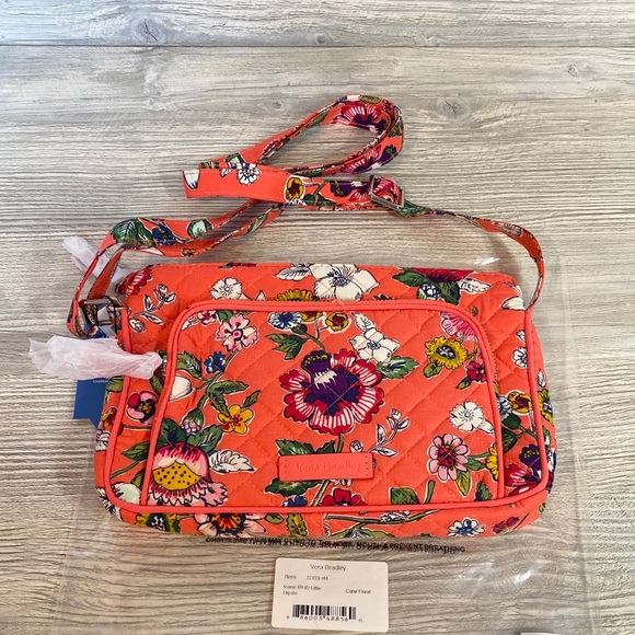 Handbags - NWT Vera Bradley cross body coral floral hipster